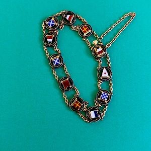 Signal Flags 15k Gold and Enamel Bracelet